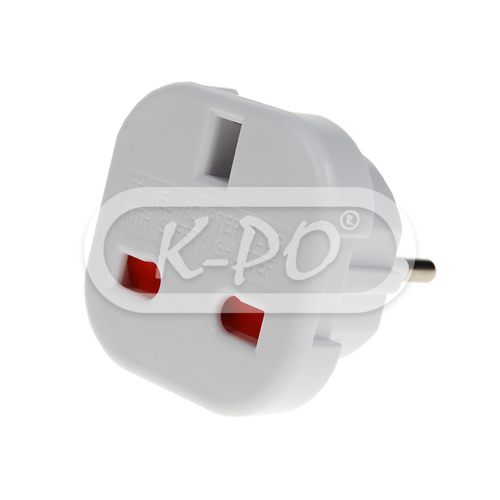 K-PO - UK - EU travel adapter white